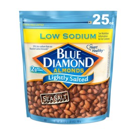 Blue Diamond Almonds Low Sodium Lightly Salted Snack Nuts, 25 Oz Resealable Bag (Pack of 1)