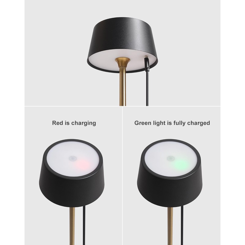 DAWALIGHT Cordless Lamp 4000mAh Rechargeable tbale lamp LED Desk Lamp