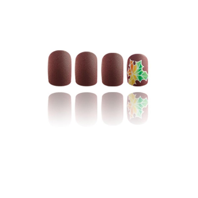 Vopintpy Fall Press on Nails Short Square Thanksgiving Fake Nails
