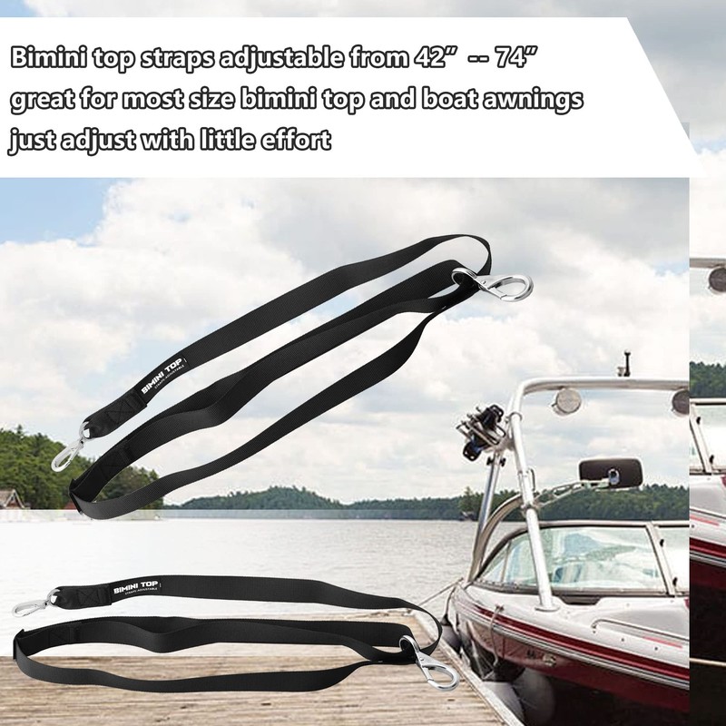 Adjustable Bimini Top Straps,Marine Awning Webbing Straps with Stainless Stee