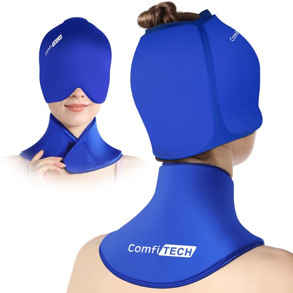 ComfiTECH Cold Cap and Neck Ice Pack Wrap Gel Combo,