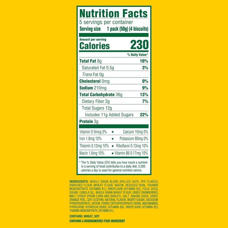 Belvita Cranberry Orange Breakfast Biscuits, 30 Total Packs, 6 Boxes
