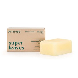 ATTITUDE Body Soap Bar, Natural Origin, Protects and Softens Dry Skin, Coconut & Olive Oils, For Men and Women, EWG verified & Vegan, Sandalwood, 4 Oz