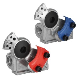 Jtron 1 Pair 37 Degree Angle Glad Hand with 2pcs Rubber Seals Emergency Service Gladhands Handshake Kit Trailer Glad Hand Brake Air Hose Coupling Connector for Truck Tractor Semi Trailer RVS