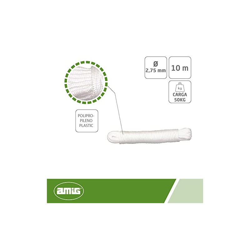 Amig - White Braided Rope Polypropylene Mod. 20140 | Multi-Purpose