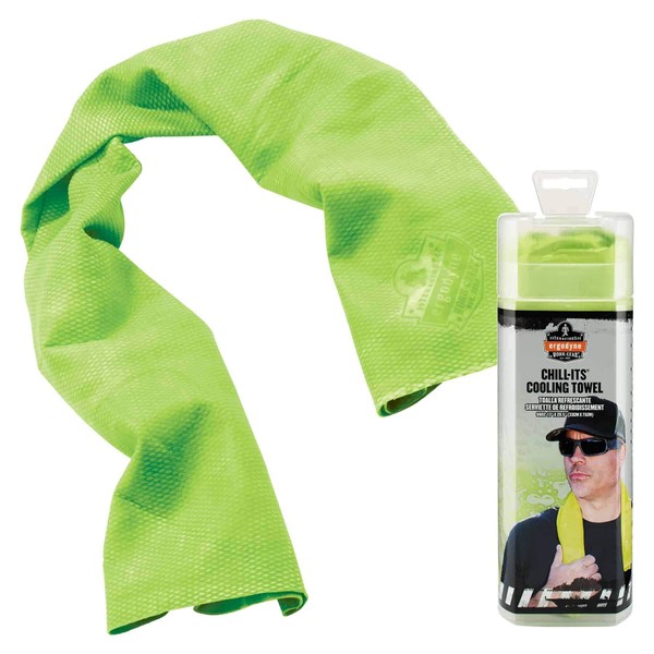 Ergodyne Chill Its 6602 Cooling Towel, Long Lasting Cooling Relief,Lime