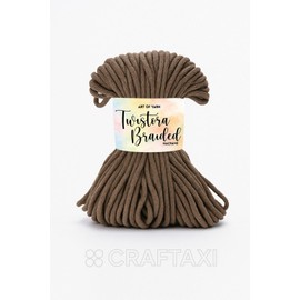 Art of Yarn Twistora 6mm 55% Cotton 45% Polyester Super Bulky(6) Macrame for Design Wall hangings,Table Runners,Cushion Covers,Rugs,Bags and Purses. 8.80 oz, 73.27 yds (Taupe, Pack 2)