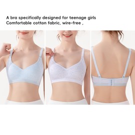DUOFANXI Teen Bras for Girls Ages 12-14-16-18 Years Old Big Kids Training Bra Bralettes for Women Ladies,Adjustable Straps(5-Pack,32)