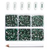 Beadsland 7200PCS Flatback Rhinestone Set for Nail Art Crafts Wax Pencil Mixed 6 Sizes SS3-SS10, 1 Piece, Emerald / Beadsland(비즈랜드) 네일 아트 공예용 7200PCS 플랫백 라인석 세트 왁스 펜슬 혼합된 6가지 크기 SS3-SS10, 1개, 에메랄드