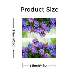 Spring Hydrangea Flowers Magnetic Mailbox Cover, Mailbox Cover Magnetic Standard Size 18 X 21 Inch, Waterproof Material Summer Butterfly Print Mailbox Decor for Home & Garden, Reusable