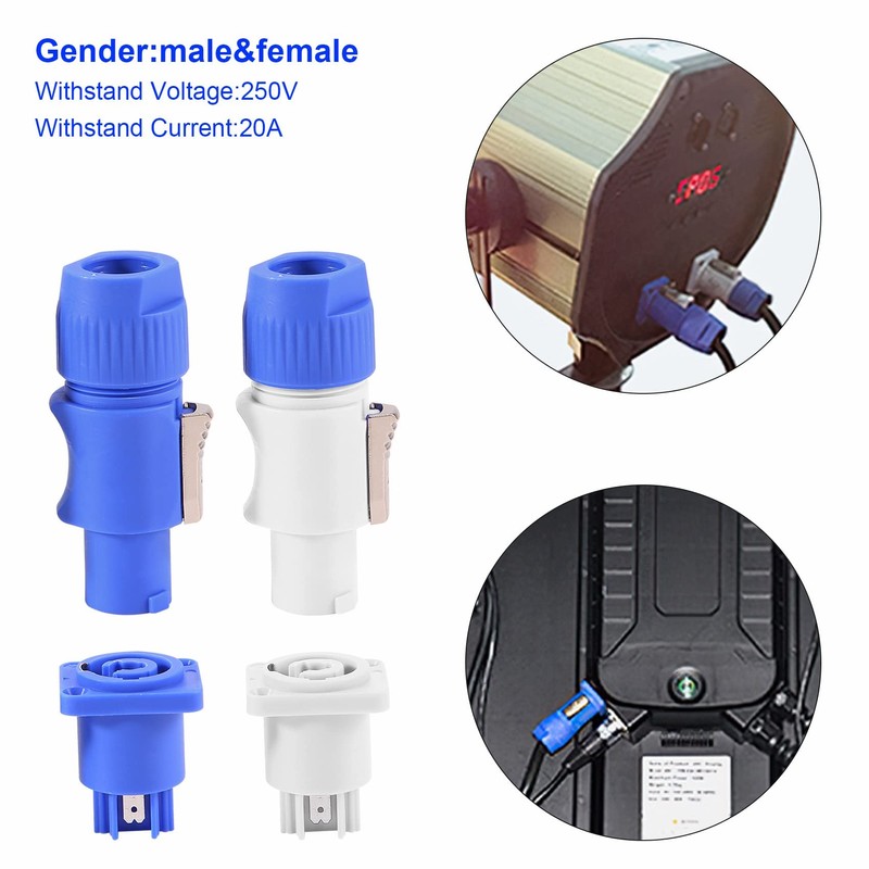 Jevina PowerCON Type A NAC3FCA + NAC3MPA-1 Chassis Plug Panel