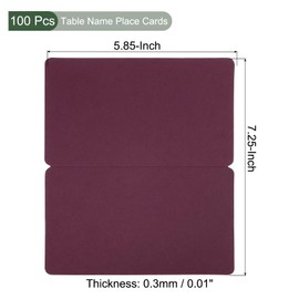 YOKIVE Place Cards for Table Setting, 100Pcs Name Cards Wedding Place Cards Table Place Cards Blank Card for Wedding Reception Dinner Party, Burgundy