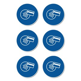NFC Payment Accepted, Mandatory Sign - Based on DIN EN ISO 7010 / ASR A1.3 - Sticker: Diameter 5 cm, Pack of 6