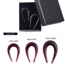 Stuppendux Purple Ear Glass Spiral Tapers Plugs Tunnels Expander Hanger Gauges Earrings Stretching Body Piercings Jewelry Gauges 2g 6mm