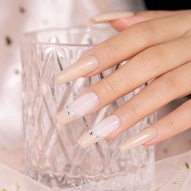 RARJSM Glitter Rubber Base Gel Nail Polish Nude Apricot Pink Rubber Base Gel for Nails Gold Shimmer Brush on Quick Extend Builder Hard Gel Soak Off Curing Requires 15ml Salon Home French Manicure