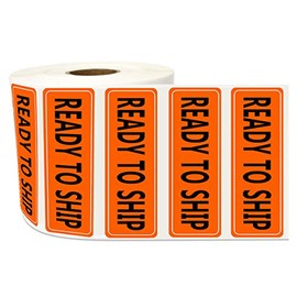 Ready to Ship Industrial Labels, Fluorescent Orange 1 x 3 Inch Quality Control Inventory Stickers (500 Labels)