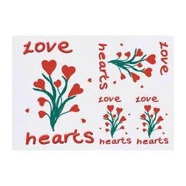 4 x 'Love Heart Flowers In Bloom' Temporary Tattoos - Water Resistant, Skin-Safe, Non-Toxic Transfers, Mixed Sizes (TO00072430)