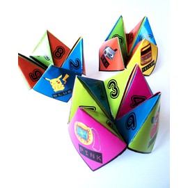 90s Party Table Decorations, Pack of Ten 90s Paper Click Clacks, Ready to Make, 5 of each 2 Designs