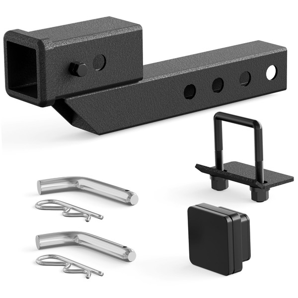 YZONA Trailer Receiver Hitch Riser & Extender Adapter, 2" Drop/Rise,