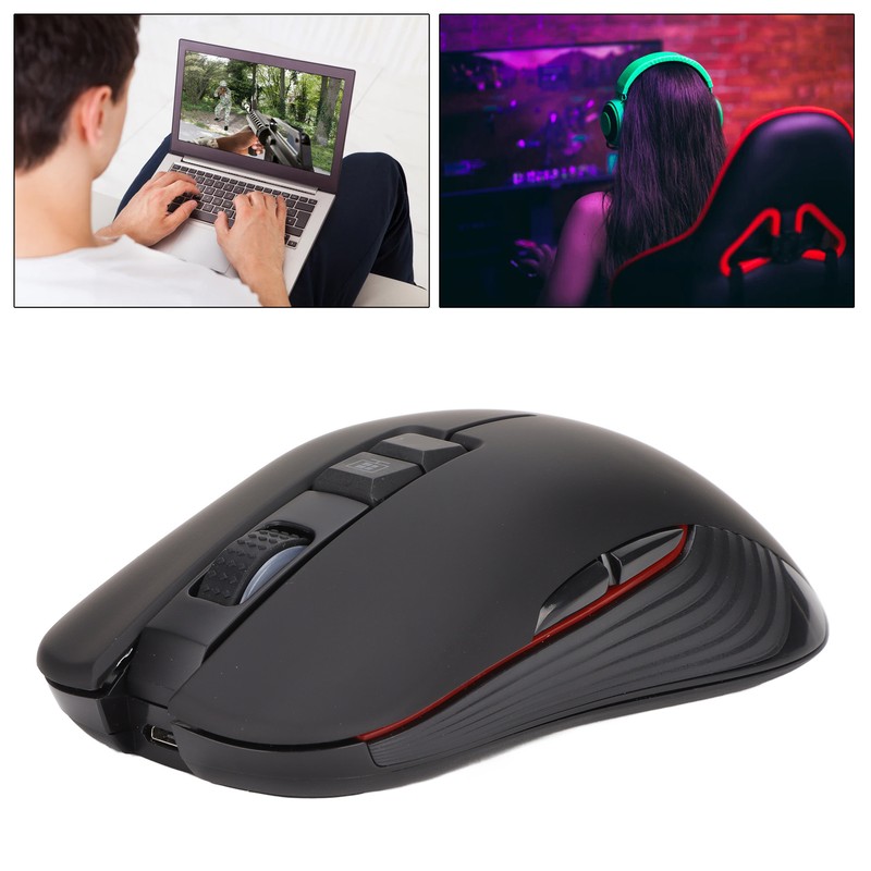 Wireless Mechanical Mouse 2.4G Rechargeable 3600DPI Ergonomic Gaming Mouse for