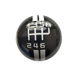 Gear 6 Speed Round Ball Type R S Shifter for Mustang Shelby GT 500 Cobra Manual Gear Shift Knob Trim Selector Red White Black (Black, R on the right)