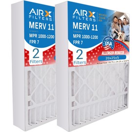 AIRX FILTERS WICKED CLEAN AIR. 20x25x5 Air Filter MERV 11 Compatible with Field Controls # 46568600 Furnace Filter MERV 11