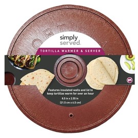 Simply Served Tortilla Warmer and Server, Insulated Design Keeps Tortillas Warm for Over an Hour, Perfect for Tacos, Fajitas, and More