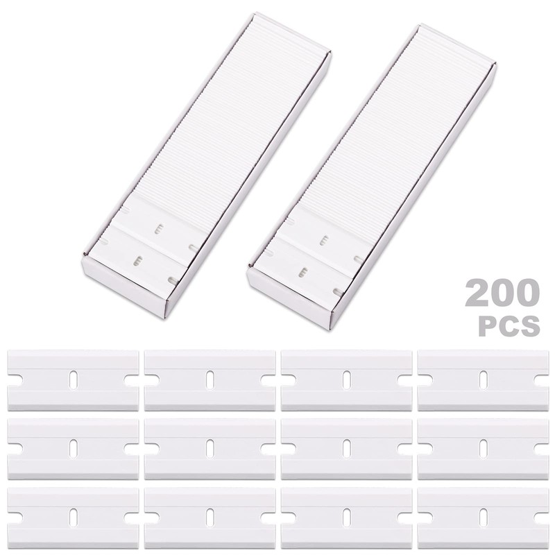 FOSHIO Pack of 100 Scraper Blades Plastic Replacement Blades, Razor