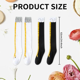 2Pair Chicken Leg Socks Funny 3D Cartoon Animal Paw Socks Chickens Sock Breathable Thigh Knee High Stockings Novelty Chicken Feet Socks for Cosplay Costume Party Accessories Funny Gifts for Women Men