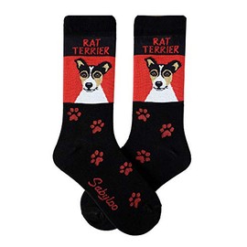 Sabyloo Rat Terrier Crew Socks Unisex Red