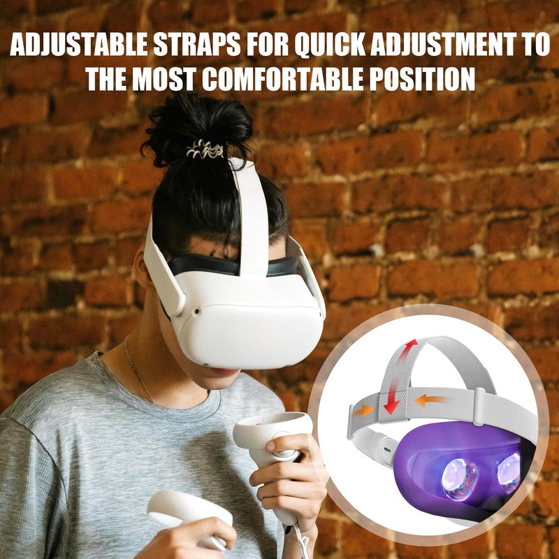 Head Strap for Oculus Quest 2 Headset, Adjustable Replacement Headstrap