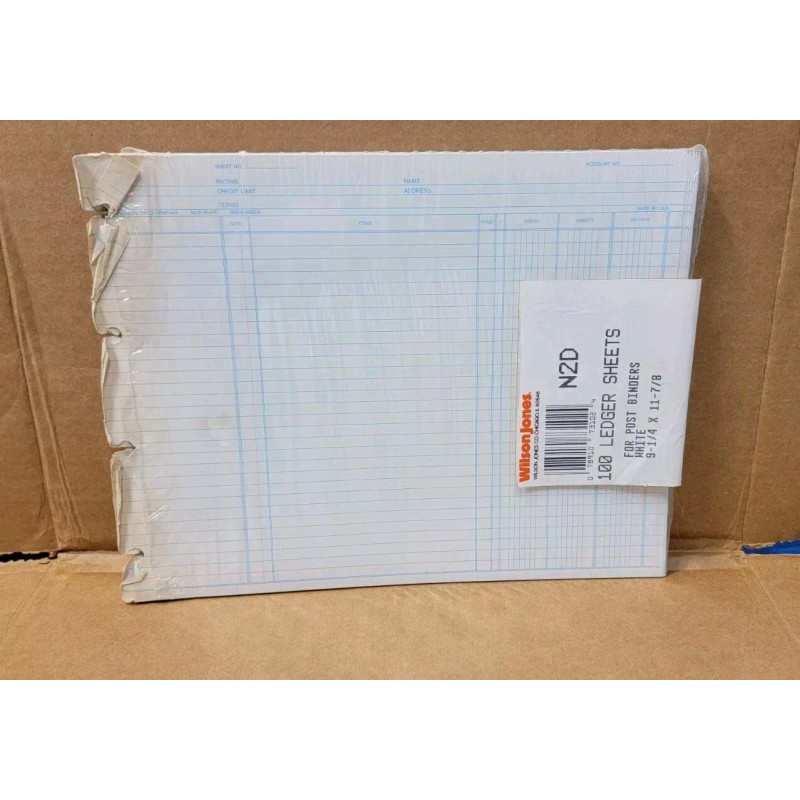 Wilson Jones 91 Ledger Sheets 9 1/4" X 11 7/8"