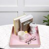 MAONAME Decorative Tray, Pink Serving Tray with Handles, Coffee Table