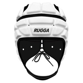 RUGGA White Rugby Scrum Cap with Black Border - SMALL Size - 50cm to 53cm Circumference