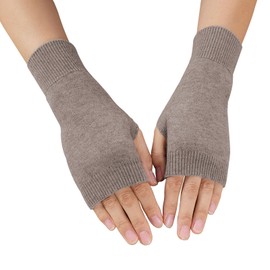 AWAVM Half Fingerless Gloves,Cashmere Fingerless Gloves, Winter Thermal Women Gloves,Comfortable Wrist Gloves,Christmas Gifts Gloves (Medium Camel)
