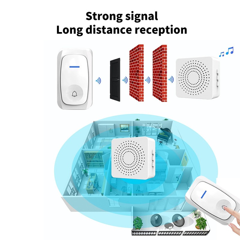 Wireless Doorbell Home Intelligent Remote Control Doorbell USB Power Supply