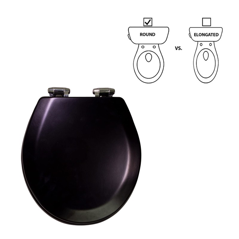 Design House 561241-BLK Dalton Soft Close Rustic Round Toilet Seat,