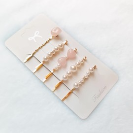 CCijiNG Christmas Hair Clips 4 PCS Hair Clips Set, Shell Pearl Bow Hair Clip, Metal Hairpin Hair Accessories Headwear Styling Tools, for Wedding、Christmas（Red Coloured Glaze Shell Pearl）