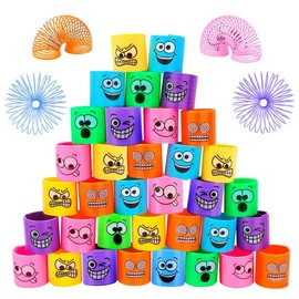 MOOING Pack of 36 Party Bags Rainbow Toy, Rainbow Spiral Springs, Children's Birthday Party Favours, Small Gift for Children, Puzzle Educational Toy, Orange, Total 6 Colours (31 x 19 x 3.8)
