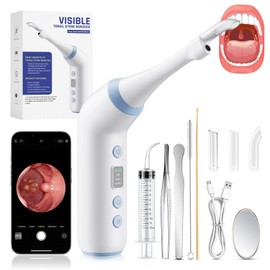 Tonsil Stone Remover with Camera, Electronic Tonsil Stone Removal Kit with LED Light,3 Suction Levels,Fight Bad Breath,Tonsil Stone Vacuum,USB Rechargeable