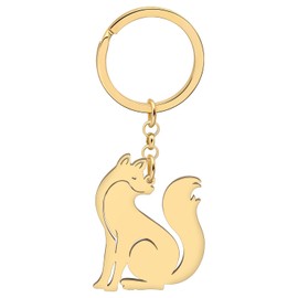 WEVENI Enamel Alloy Cartoon Fox Keychain Charms Cute Jewelry For Women Girls Bag Wallet Car, Gold C