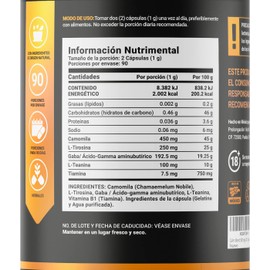 Om Blend 500 mg 180 Cápsulas. Ingredientes naturales: Camomila, L- Tirosina, Gaba, L-Teanina y B1. Om Blend B Life