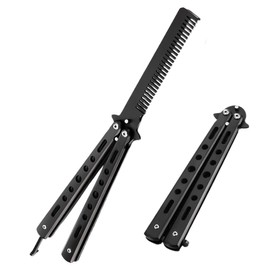 ZOKJSW Butterfly Comb - Portable Butterfly Comb for Men, Foldable Metal Comb with Storage Bag