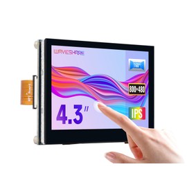 waveshare 4.3inch QLED Display, Compatible with Raspberry Pi 5/4B/3B+/3A+/3B/2B/B+/A+/CM3/3+/4, DSI Interface, 800 × 480 Resolution, Integrated Structure,
