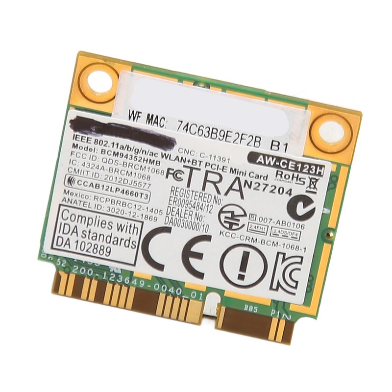 MiniPCIE Network Card AW CE123H BCM94352HMB 1200Mbps 2.4G 5G Dual