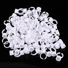 100 anillos de pigmento desechables para tatuajes de cejas y labios, soportes de tinta transparentes de alta calidad, perfectos para uso profesional o en casa.