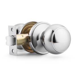 Probrico Interior Door Knob, Polished Chrome Door Knob, Closet Door Knob, Passage Door Handle, No Lock Doorknob, Keyless Door Knob, 1 Pack