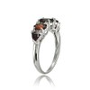 Ice Gems Sterling Silver Garnet and White Topaz 5-Stone Half