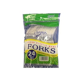 Champs Plastic Clear Fork Heavy Duty 24 ct