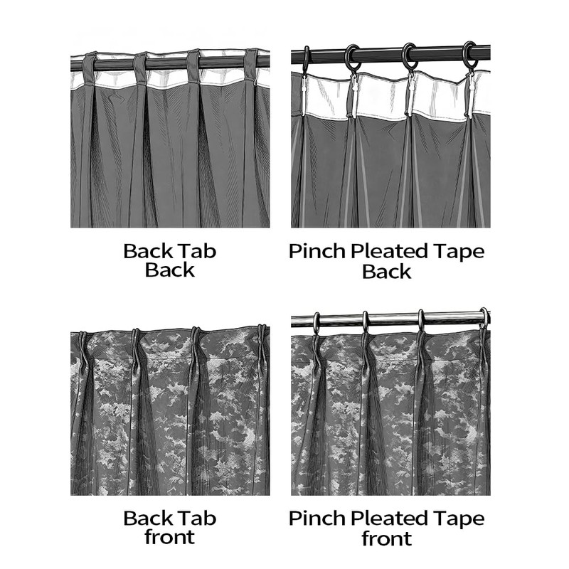 Velvet Curtain Panel Pinch Pleated Back Tab Living Room Luxury